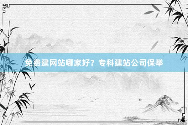 免费建网站哪家好？专科建站公司保举