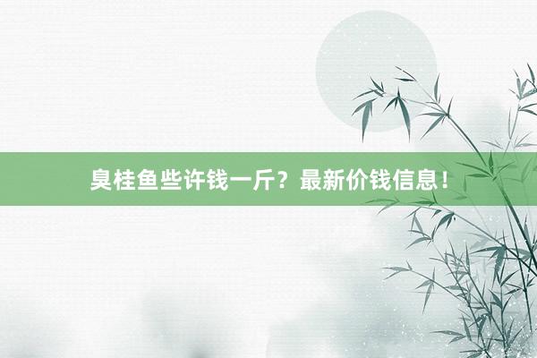 臭桂鱼些许钱一斤？最新价钱信息！